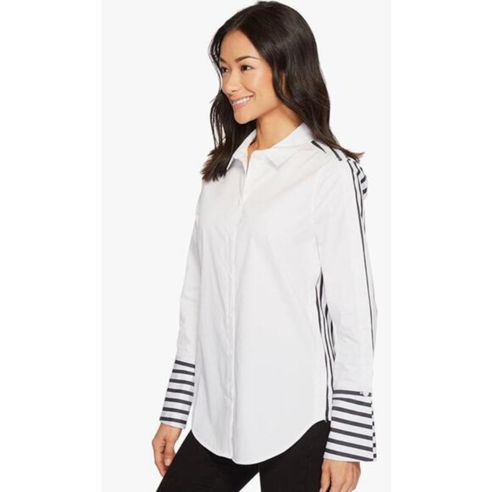 Equipment XS Women's Surrender Strip Yarn Dye Cotton Popplin Rossi Shirt